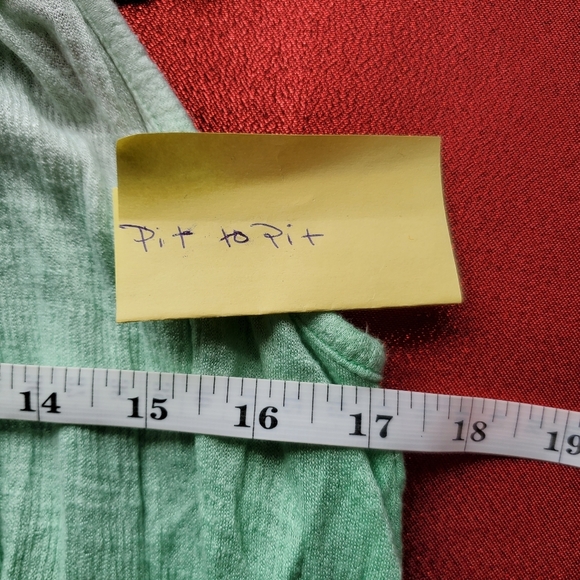 𝅺Free People croa Lee sea foam green ombre ruffle top size XS - Picture 6 of 8